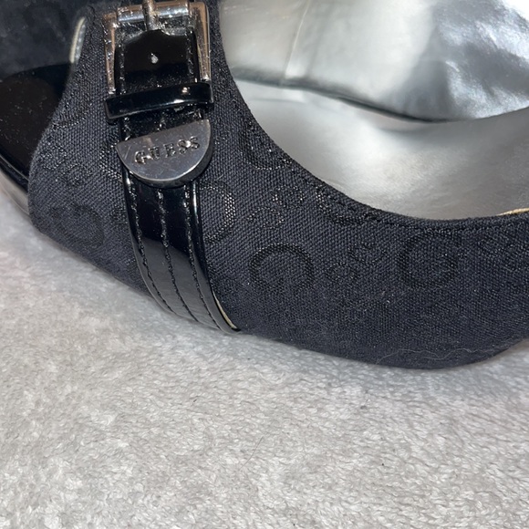GUESS Black Slingback Peep Toe Heels - Picture 4 of 8